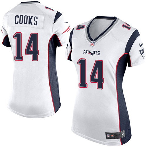 Nike Patriots #14 Brandin Cooks White Women's Stitched NFL New Elite Jersey - Click Image to Close